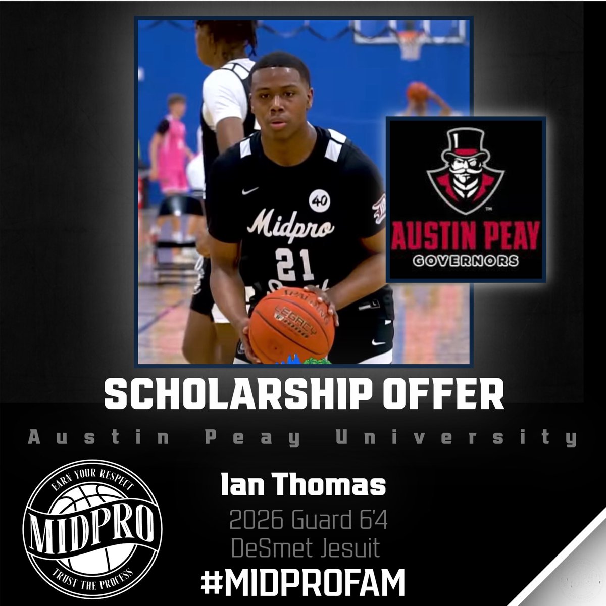2026 G 6’4 Ian Thomas has received a scholarship from Austin Peay University (D1). <a href="/_IanThomas3/">_Ianthomas3</a> 

#MidProFam #ThisIsWhatWeDo #TrustTheProcess #EarnYourRespect