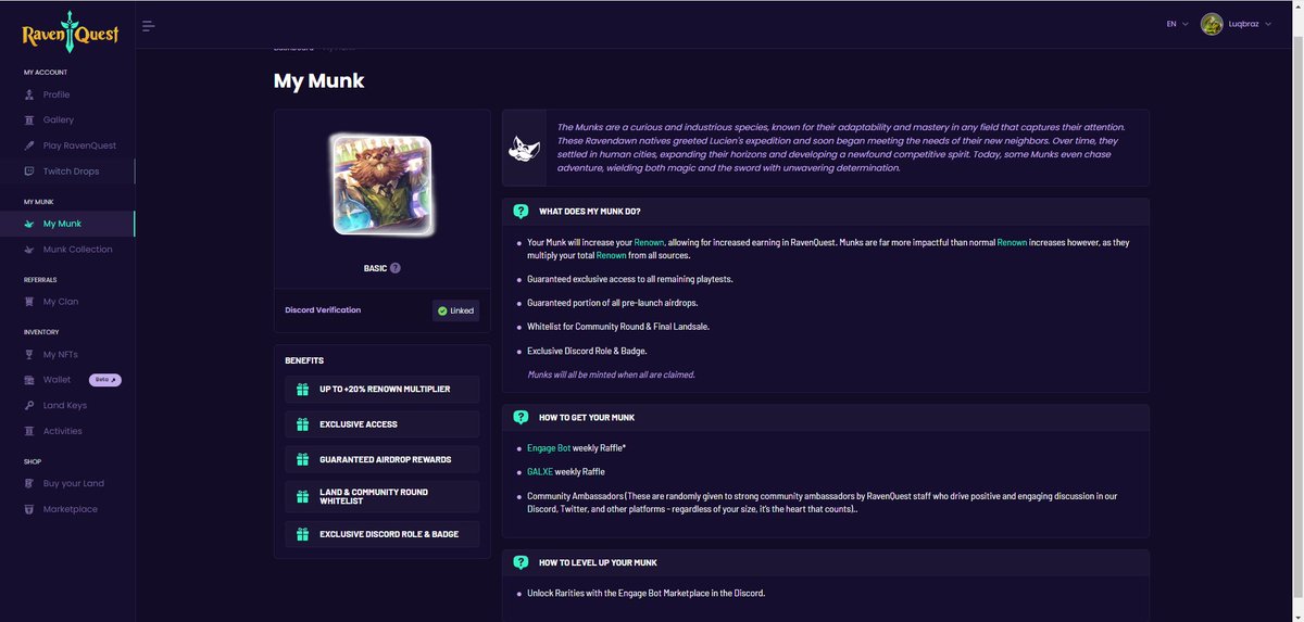 0xLuqbraz's tweet photo. Sup guys! I'm REALLY happy to announce you that I won my first Munk on @RavenQuestGame ! If I were hyped before now I'm EVEN MORE 🔥

I also created my clan. If you like my contents and want to help me please join me at:
https://t.co/waoQ4imqyZ
(you can get up to $100  in $QUEST) https://t.co/U3mh2fMY8g