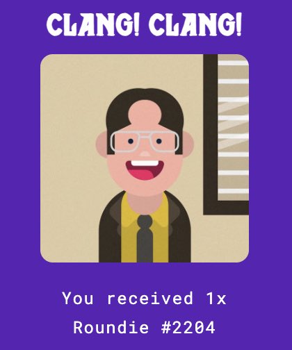 Congrats to <a href="/SnarklePie/">SnarklePie</a> for pulling the Dwight 1/1 from a Crystal Chest today!

Earn chests dropped from Family Adventures. Open chests in the Workshop. Work your way up to a crystal chest for a chance at a legendary NFT drop or a big bag o’ $ROUNDIE!