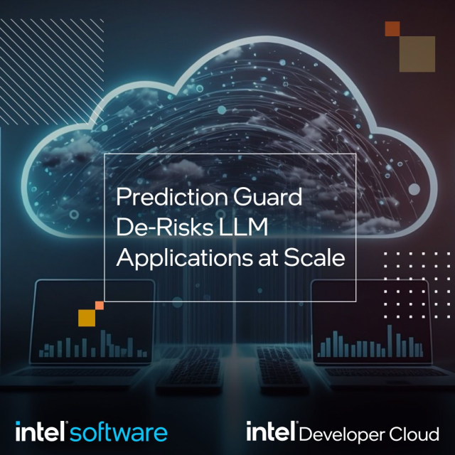 JohnJGentry's tweet image. Check out this case study, demonstrating how Prediction Guard used Intel hardware and software on Intel Developer Cloud for optimized performance with #GenAI applications. #IntelSaaS #IntelDeveloperCloud #IAmIntel bit.ly/3X1BWiD