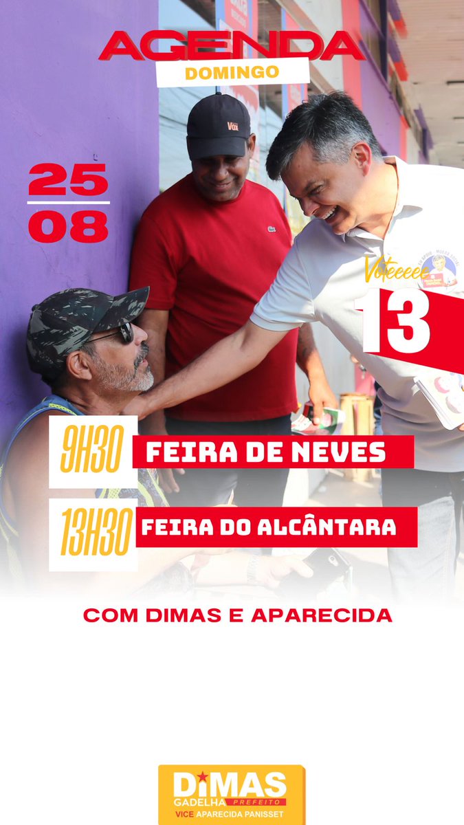 dimasgadelha13's tweet photo. Quem vem neste domingo com a gente? Vamos percorrer duas feiras, conversando com a população! Junte-se ao #TimeLula! https://t.co/bP3G9OCtTQ