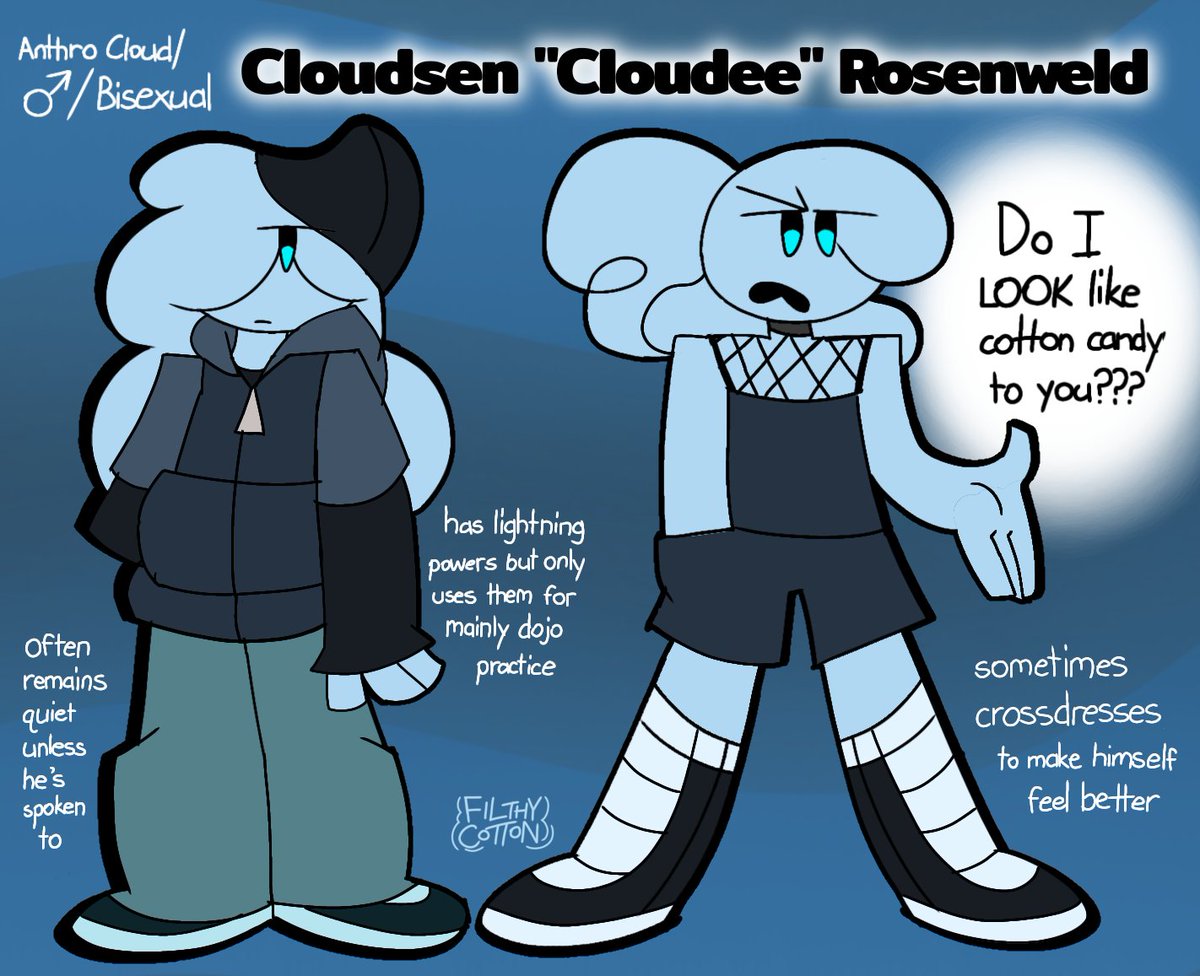 CottonBuzzKill's tweet image. More original character refs at last! Sorta struggled coming up with some designs and wardrobe for some of these but overall I&apos;m kinda happy with how they turned out.