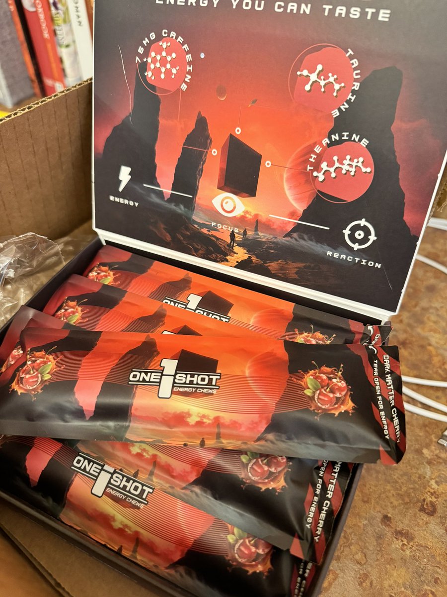 ragesaqvr's tweet image. It’s here! The @1shotenergy Dark Matter Cherry! These are so good, maybe tied with Toxic Limeade for the best!