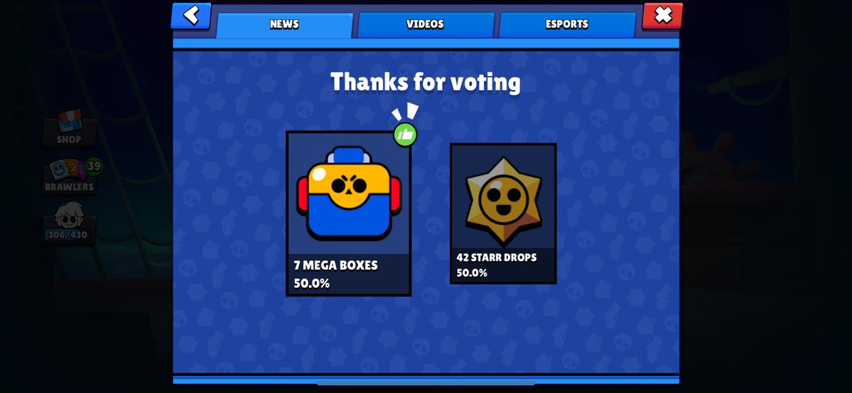 Hyper_KotaYT's tweet photo. Voted for boxes but we getting star drops anyways 🥶👑
Goated event, Goated hosts
#BoxVsDrops #BrawlStars https://t.co/I6EFGgUHCd