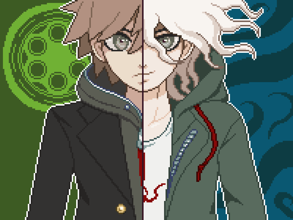 lualese's tweet photo. 苗木誠と狛枝凪斗

#ダンガンロンパ  #ドット絵
#Danganronpa #pixelart https://t.co/UimbZNUcCW