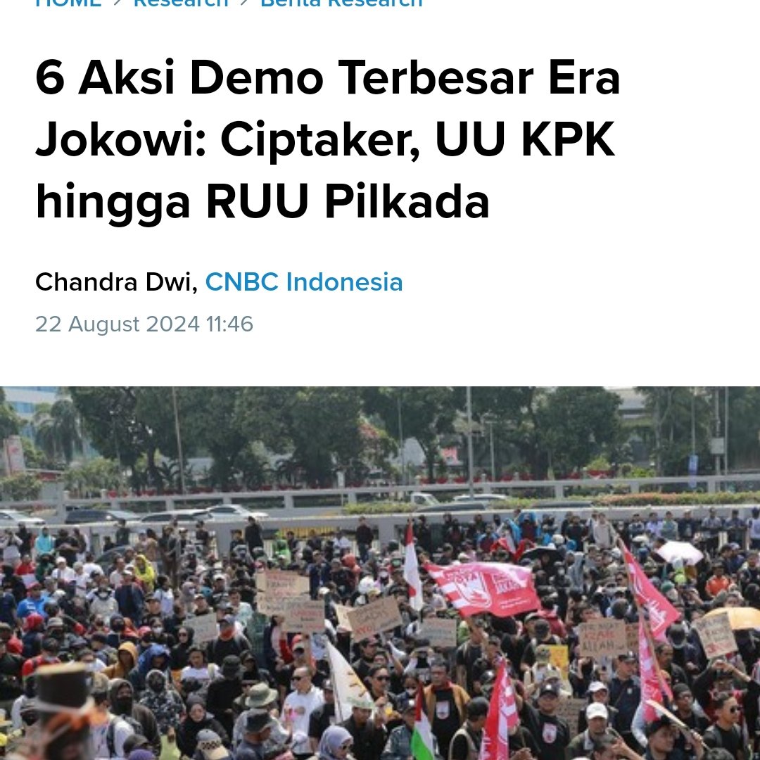 fakhyouall's tweet photo. 6 Aksi Demo Terbesar Era Jokowi: Ciptaker, UU KPK hingga RUU Pilkada

- Pemilu 2019
- Tolak RUU KUHP 2019
- Tolak RUU KPK 2019
- Tolak RUU Cipta Kerja 2020
- Tolak Presiden 3 Priode 2022
- Tolak RUU Pilkada 2024

Semua karena RAJA JAWA.

#KawalPutusanMK 
#PeringatanDarura https://t.co/UDsOSpBt9G