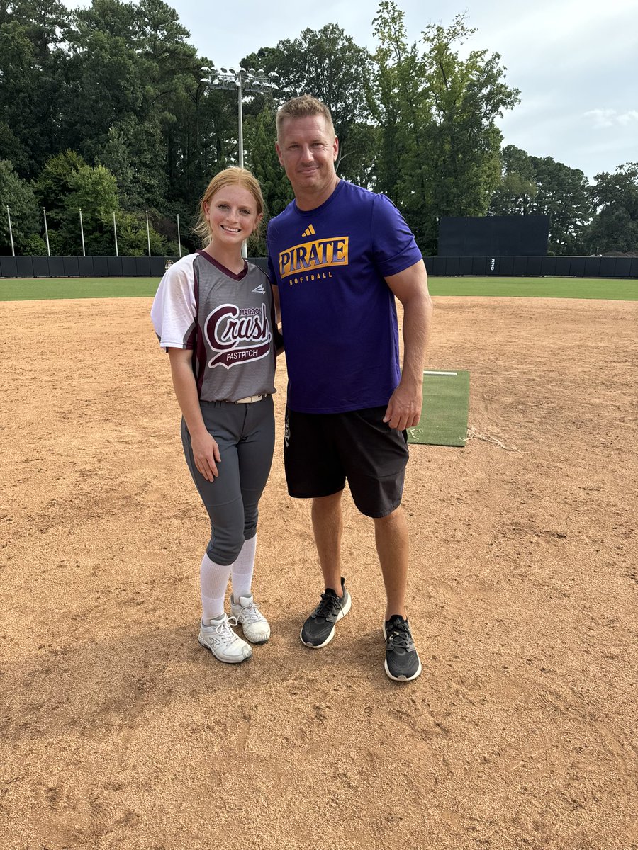 _emma_grove_'s tweet photo. I had so much fun today at the @ecu__softball prospect camp!! Thank you to all the coaches and players who helped make it a great day. I can’t wait to be back!! @ShaneWinkler @jennacone @marooncrush07 https://t.co/H4jwNleTlt