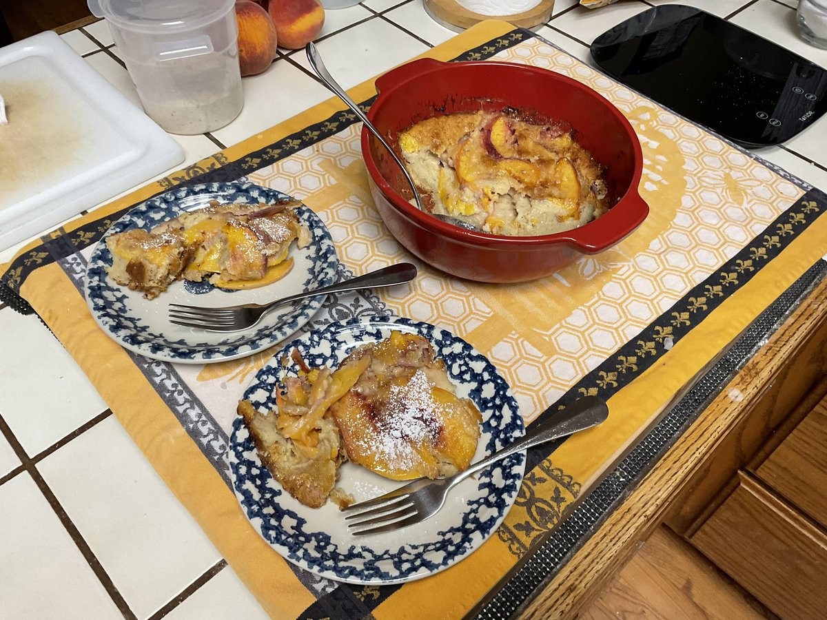 CWatsonJr's tweet image. I made my very first clafoutis today. It’s peach.