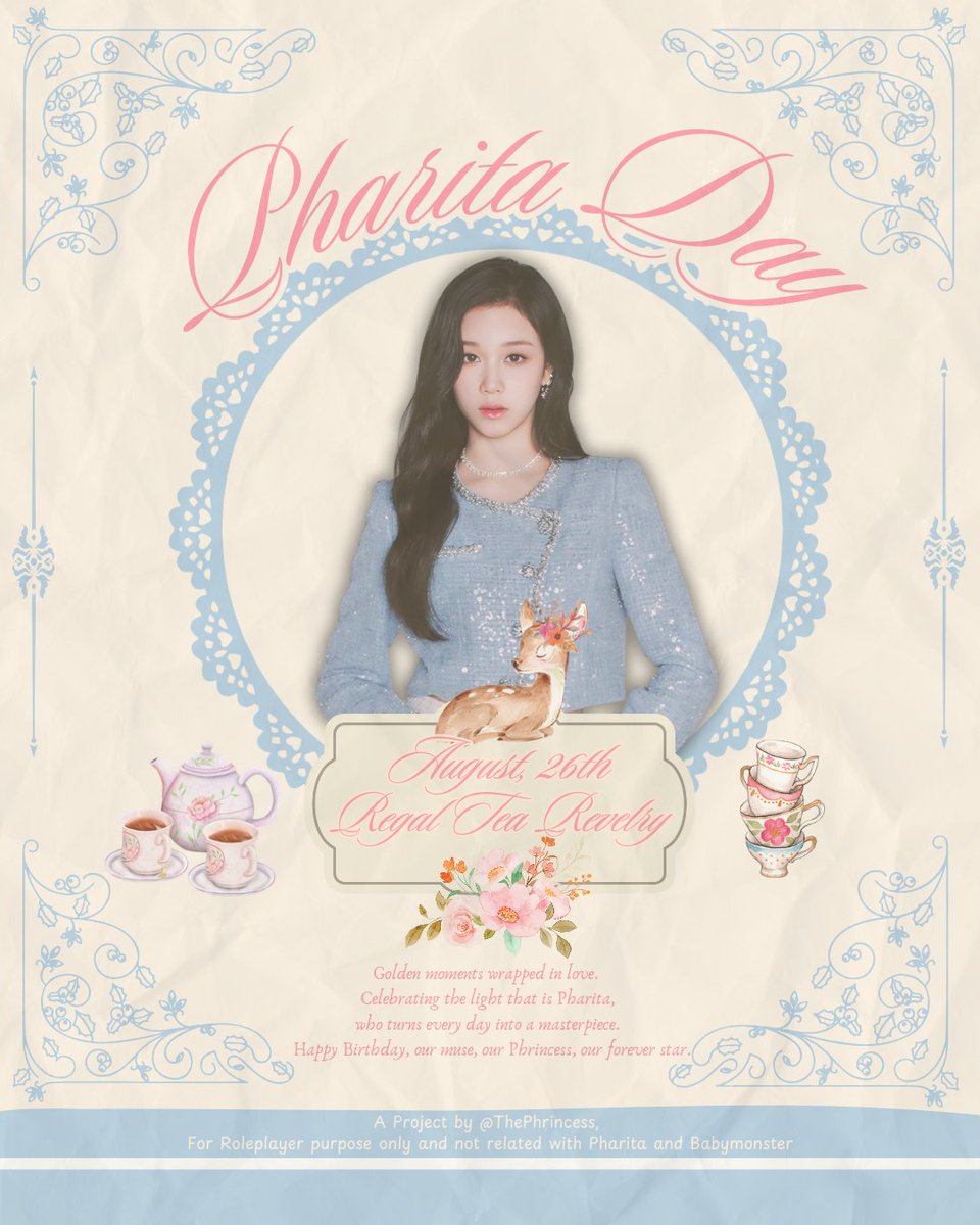 ThePhrincess's tweet image. ㅤ
ᅠㅤᅠㅤ₊‧.°.⋆ ♛ ⋆.°.‧₊
𝓐 milestone with opulent elegance and joyous festivity, akin to the finest traditions of royal soirées. Join us as we toast our cups to reminiscent of aristocratic grace “𝑹𝒆𝒈𝒂𝒍 𝑻𝒆𝒂 𝑹𝒆𝒗𝒆𝒍𝒓𝒚 𝒇𝒐𝒓 𝑷𝒉𝒂𝒓𝒊𝒕𝒂’𝒔 𝟏𝟗𝒕𝒉” 💐
ㅤ