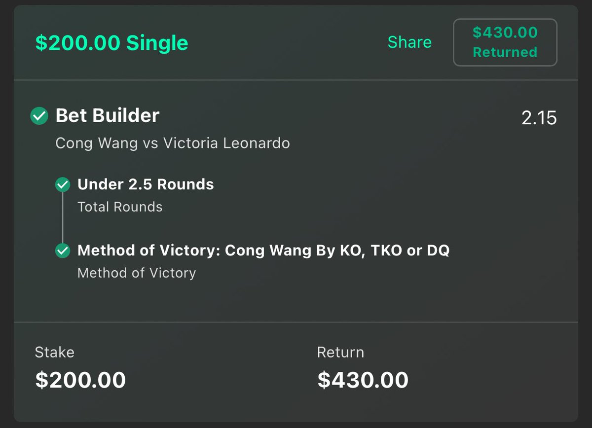 betsndat's tweet photo. +1.80u on prelims https://t.co/FpLrOrrhBR