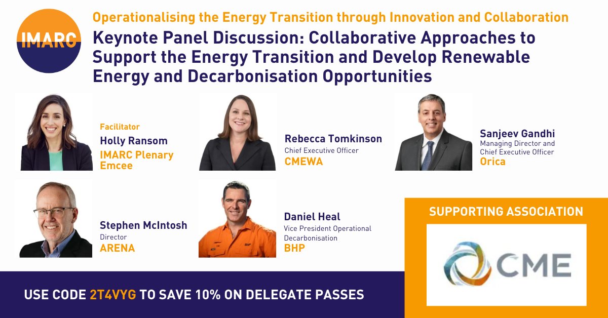 International Mining and Resources Conference (IMARC)

29-30th of October at ICC Sydney.
Join CEO Rebecca Tomkinson and industry leaders, and hear them speak at IMARC 2024.
CME members are eligible for 10% off with the code “2T4VYG” at checkout.
hubs.ly/Q02Hbk1M0