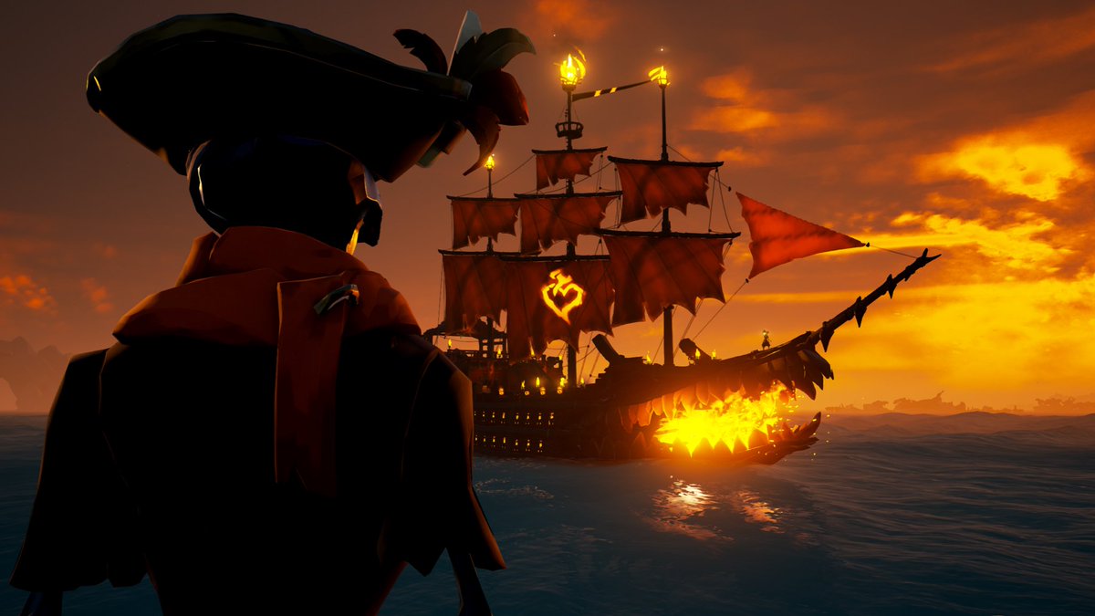 Lunnchh_'s tweet photo. A captain admiring his vessel 

Theme: The Burning Blade
#SoTShot @SeaOfThieves #SeaOfThieves https://t.co/YWY1N9JWWH