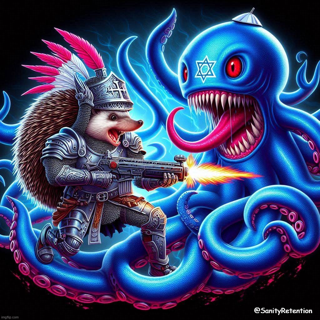 SanityRetention's tweet photo. CAN'T STOP THE HOG!
#DALLE3 #BingAI #BlueOctopus