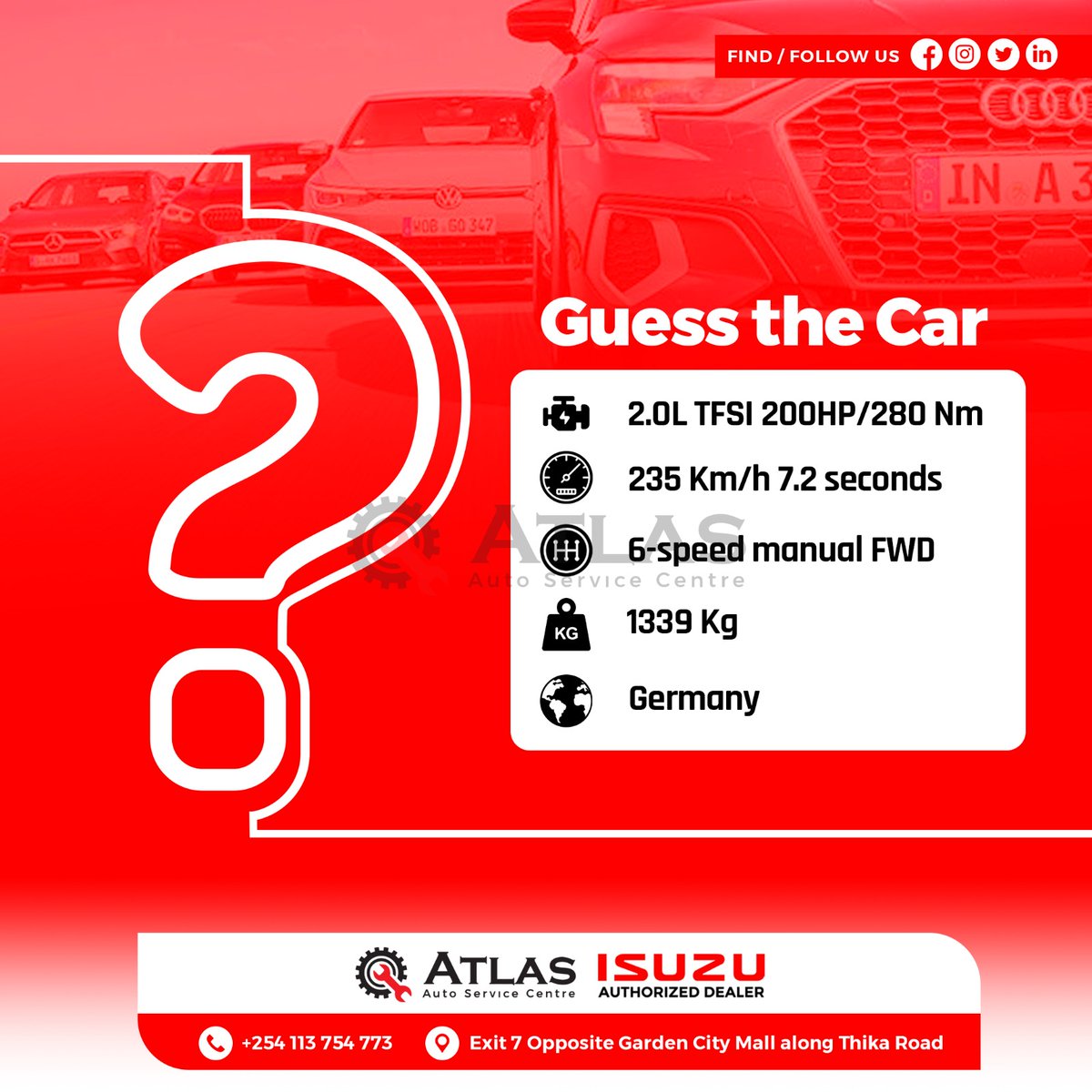 Ready to test your car knowledge?This German speedster is waiting for your best guess.🚗💨

Hint: Think of a brand known for its reliability and performance. 💡#howcanwehelp #garage #Isuzu #CarTrivia #GermanEngineering #AutoEnthusiast #BHAMUN #AVLARS #FREEDUROV #ManchesterUnited