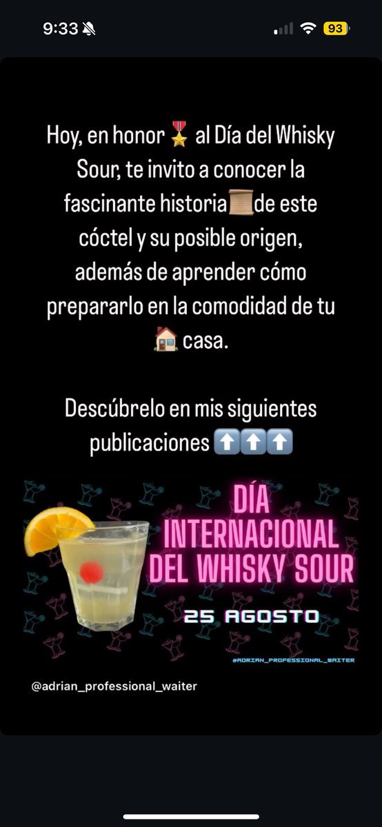 🌐DÍA INTERNACIONAL DEL WHISKY SOUR🌐

▶️25 DE AGOSTO 

#whiskysour #whisky #bourbon #díainternacional #coctelería #cocteles #cocktails #cocktail #hostelería #camareros #bar  #restaurant #cereal #limón #azúcar #parati #fyp #viralreelchallenge #tendencia #receta