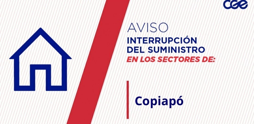 CGE_Clientes's tweet photo. Informamos a nuestros clientes de los sectores de Avenida Los Carrera, Rafael Torreblanca, Pedro León Gallo y aledaños, comuna de #Copiapó, la interrupción del suministro eléctrico. Nuestro personal de emergencia ya está informado. https://t.co/mhXHq3B4RI