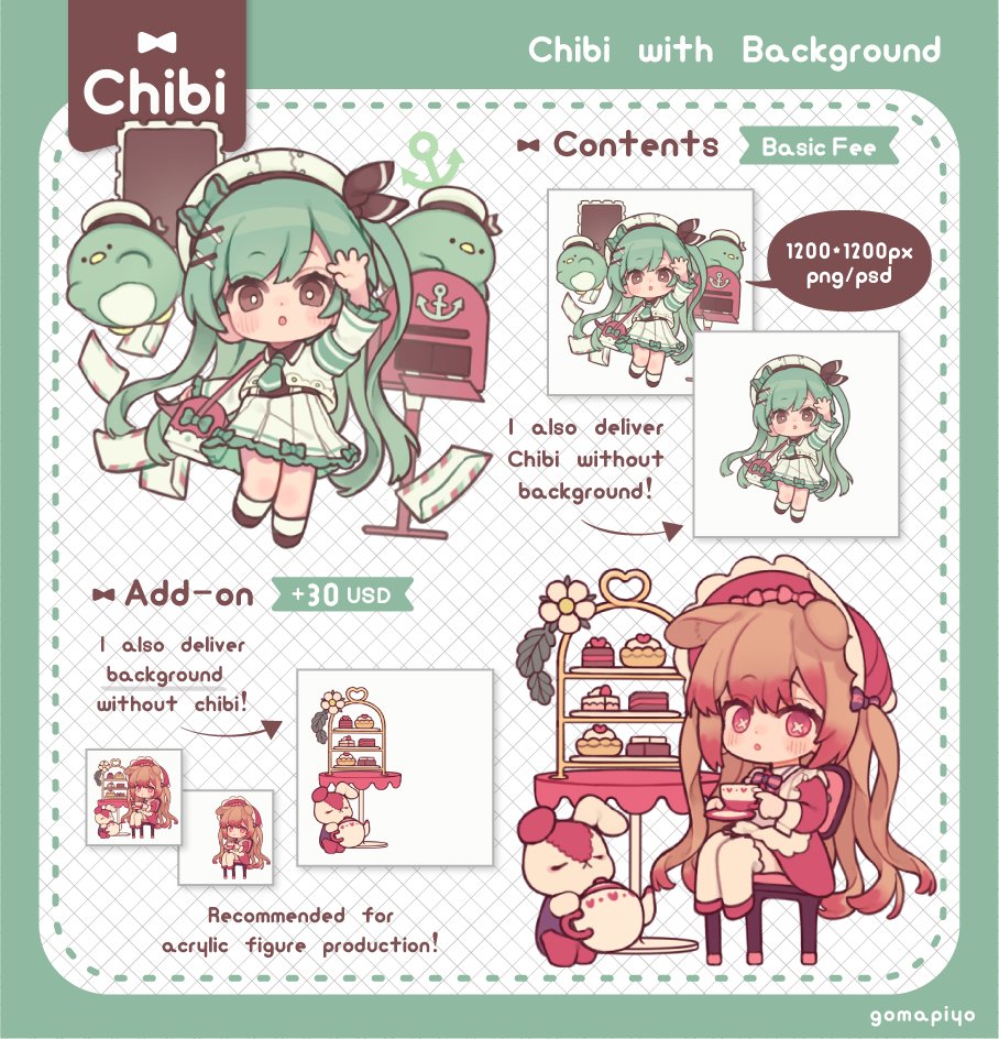 VGenComm OPEN🧸🍞 Chibi commission is now open! Please access VGen