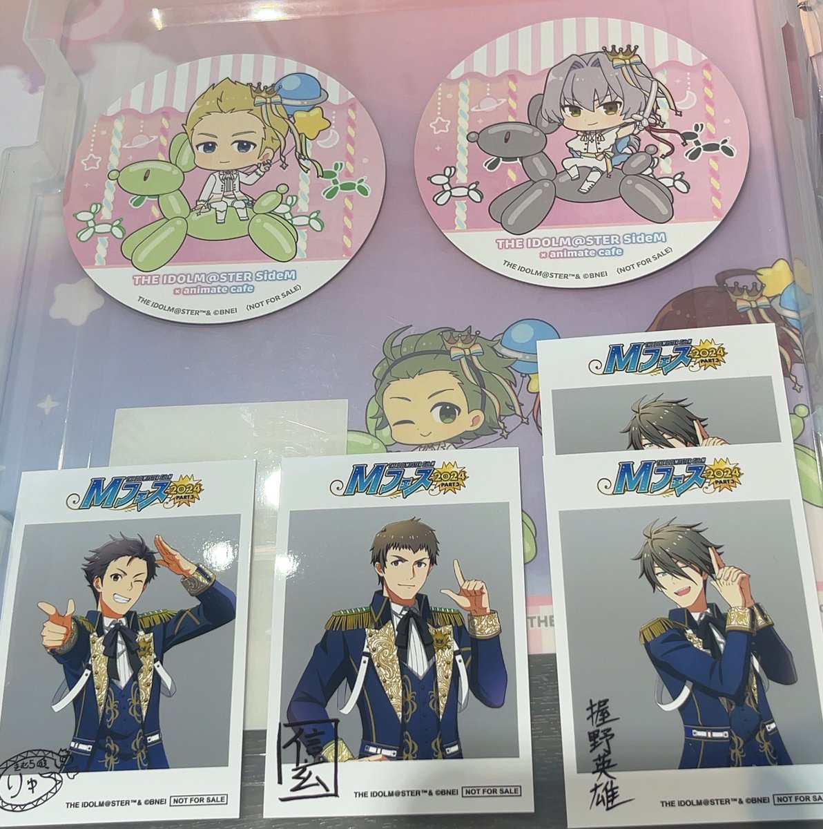 amamiya_gcr's tweet photo. 【交換/譲渡】SideM アニカフェ
譲
アクスタ：夏来、タケル、龍、英雄、北斗
コースター：���斗、漣
ブロマイド：龍、誠司、英雄

求
いずれも悠介、享介＞定価（＋送料）

池袋手渡し＞郵送
15時30分まで池袋付近におります。 https://t.co/WER1dWV5nU