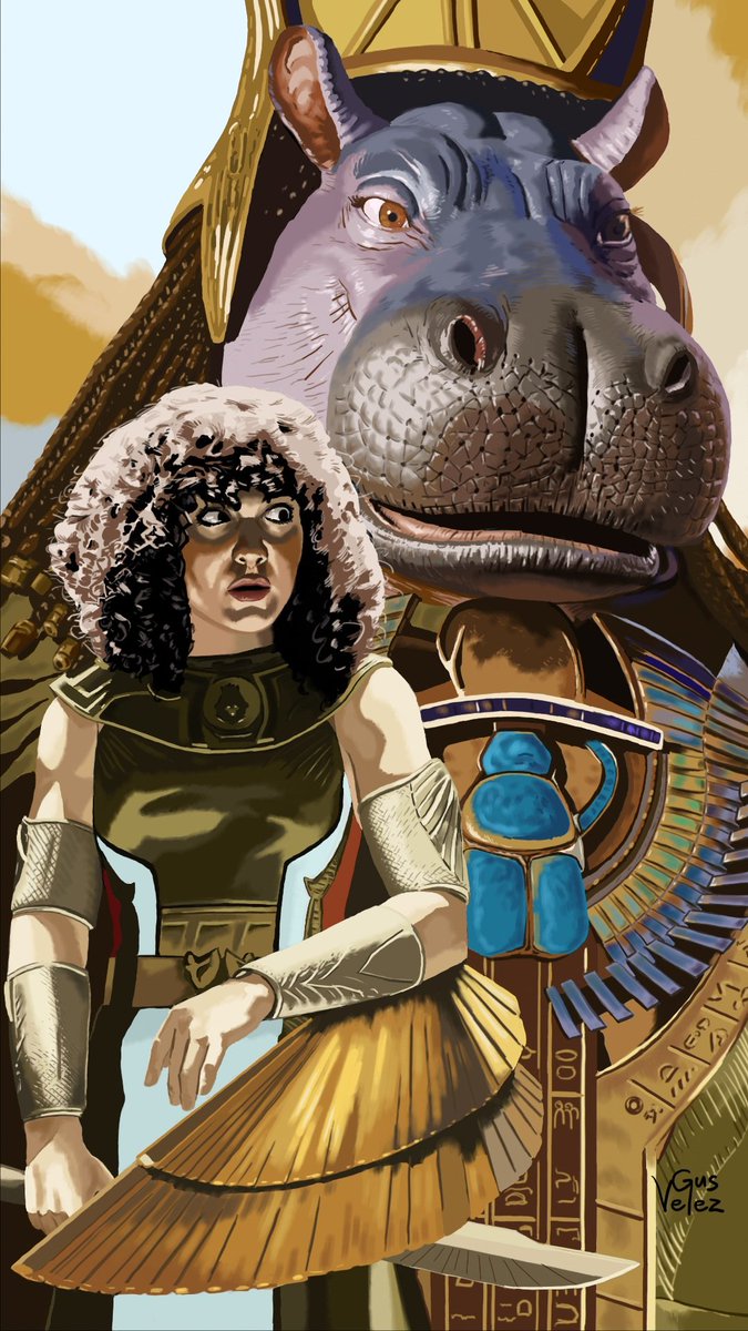 GusGamma78's tweet photo. Saturday night's alright for #MoonKnight. #ScarletScarab #Taweret #Ammit @maycalamawy #MCU #fanart #digitalpainting #DigitalArtist https://t.co/4D2i1j8Dqd