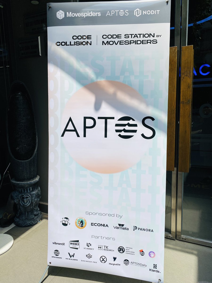 0xjhk's tweet image. It’s sunny Sunday morning in Ho Chi Minh City☀️. Team @NoditPlatform is ready for the Code Station event for the @aptos global hackathon #CodeCollision