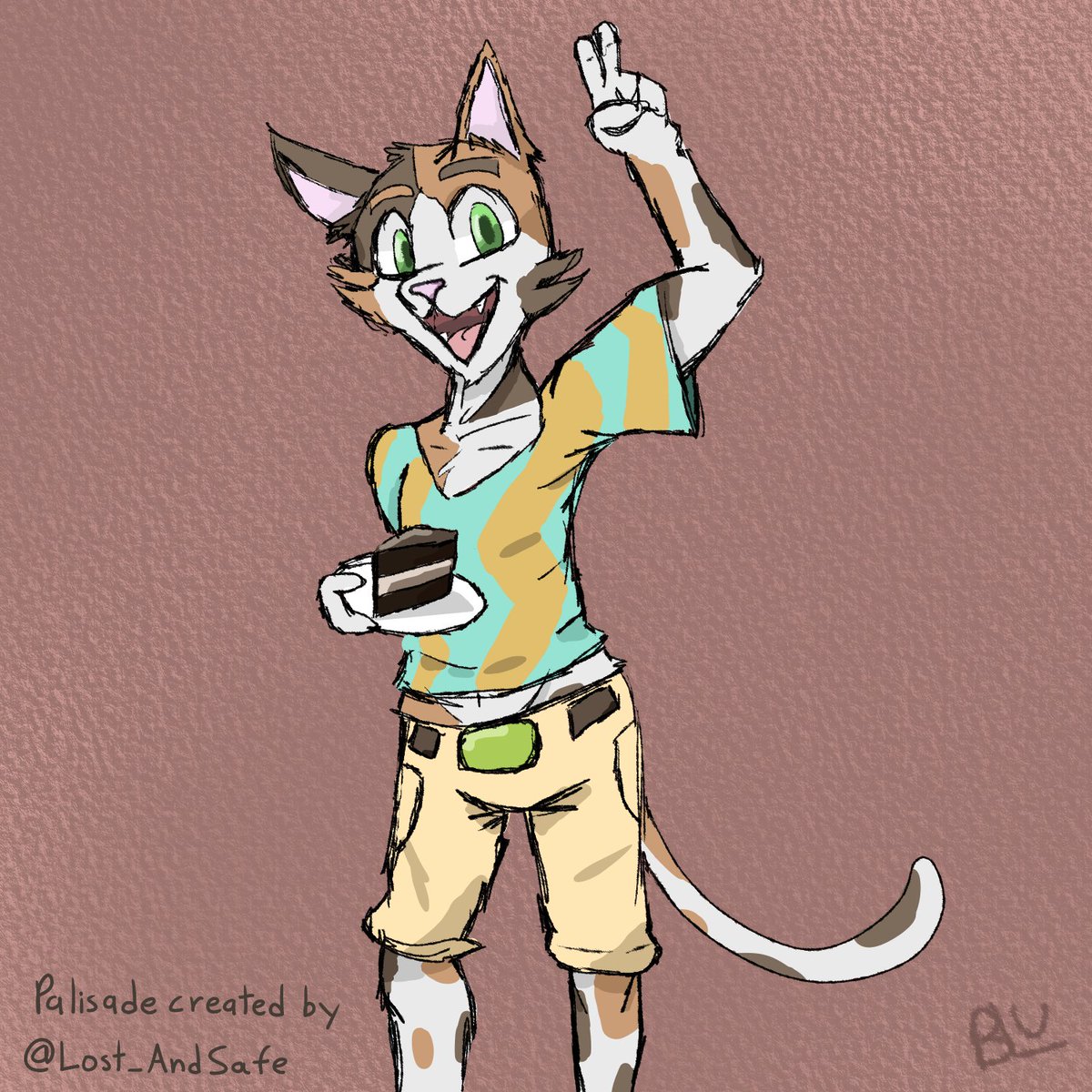 Happy Birthday early Birthday to <a href="/Lost_AndSafe/">Ozzy™ is... ☦️</a> and his cool cat OC Palisade! 😺🍰

#fanart
