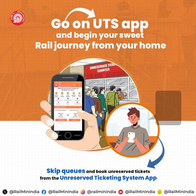 srdcmmumbaicr's tweet photo. Book unreserved tickets anytime, anywhere!
✅Cashless payments
✅Digital tickets
✅Easy booking
#LetsGoCashless #GoDigital #UTSApp #TravelSmart
@drmmumbaicr @Central_Railway @YatriRailways
📲Download
▪️Play Store: https://t.co/4tVW2uCtIq
▪️iOS: https://t.co/O8u5oB0aLx https://t.co/8OlzDNYduR