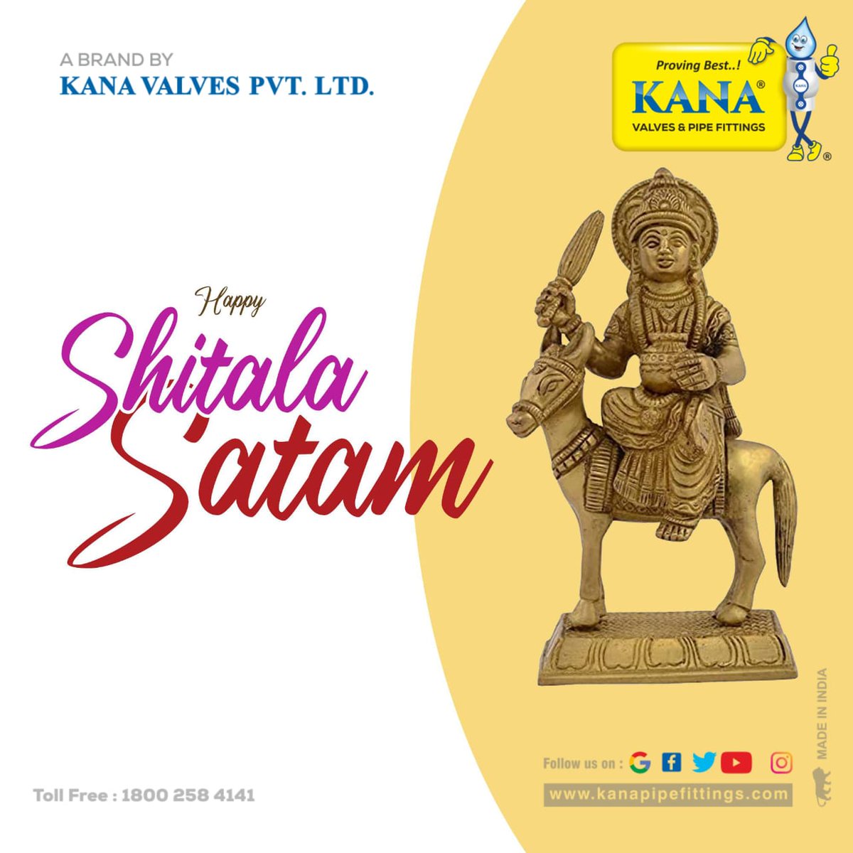 KanaValves's tweet image. On the auspicious occasion of Shitala Satam, let us pray for peace and well-being. May this festival bring stability and prosperity to your home and business.  Wishing everyone a blessed Shitala Satam.
#shitalasatam #kanavalves #smoothflow #festivalwishes