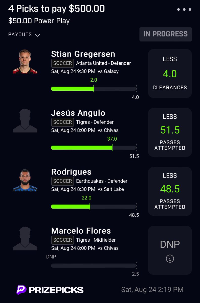 BagChaser274's tweet photo. BANGGGGG, I just went up 8.75 units this weekend and there's still money to be made tomorrow 🤑 💰 🚀, follow me and stay tuned for more slips 🤩🔥🍀
Make sure to follow the soccer goat @menobets as well! 🐐⚽️

#prizepicks #GamblingTwitter https://t.co/r9X2CzIkBC