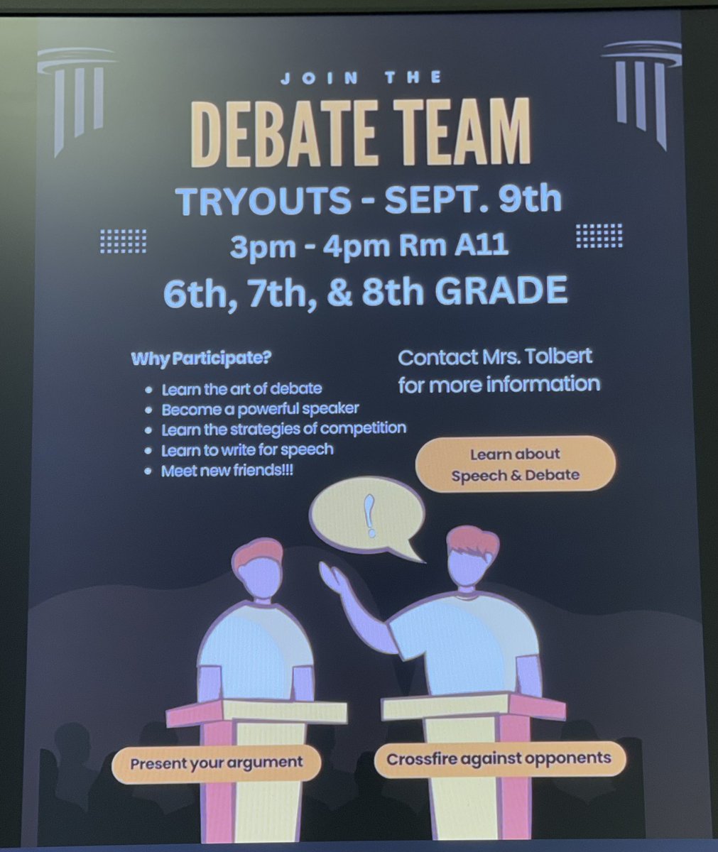 Oak Mountain MS, AL (@ommsprincipals) on Twitter photo Join OMMS Debate Team! open to all grades 6th - 8th βΌοΈπ¦
βΌοΈπ¦
β¬
οΈβ¬
οΈπ₯
questions??
email Jill Tolbert : jtolbert@shelbyed.org Join OMMS Debate Team! open to all grades 6th - 8th βΌοΈπ¦
βΌοΈπ¦
β¬
οΈβ¬
οΈπ₯
questions??
email Jill Tolbert : jtolbert@shelbyed.org