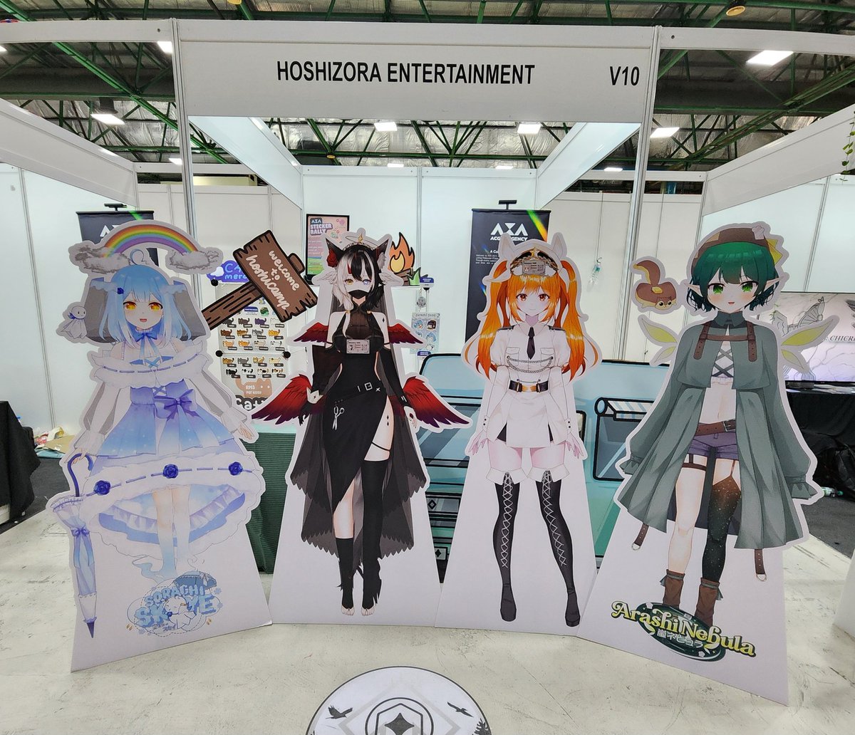 HoshizoraHQ's tweet photo. 4:15PM Today! AMG will have us and @thejungletavern on the big screen at VTuber Alley on the mezzanine floor! So be sure to come by and cheer us on! ٩(๑❛ ヮ❛๑)۶

Featuring our talents, @sorachi_skye
@AiShinjuVT @AdmiralTrina @arashi_nebula

#AMGVtuberAlley #HoshiCamp #AMG2024 https://t.co/jqcbS667i5