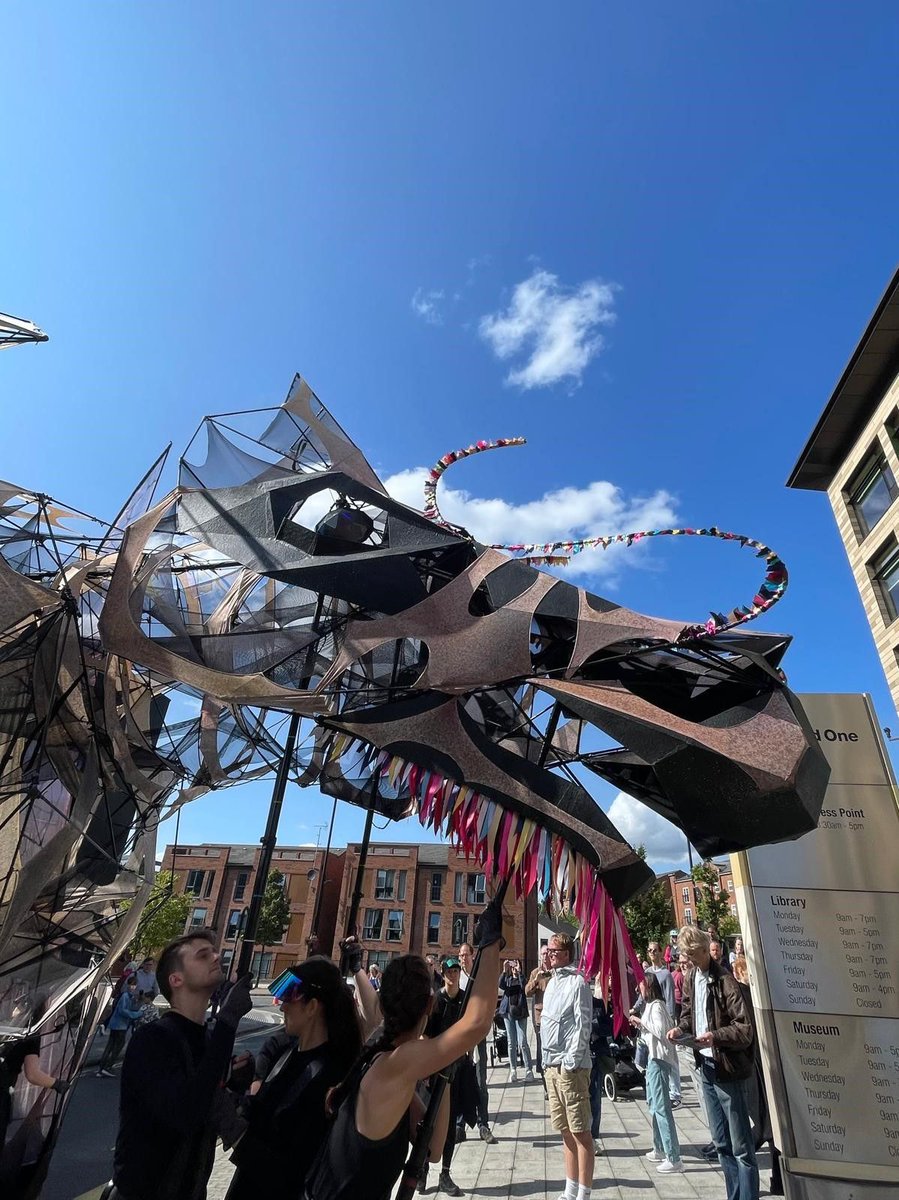ace_thenorth's tweet image. Having watched the dragon yesterday exploring the streets of Wakefield for #OurYear2024, very excited to see this world-first largest human-operated puppet, from @ace_national National Portfolio Organisation @triggerstuff, take to the skies later! #Thehatchling #ACEsupported 🐉