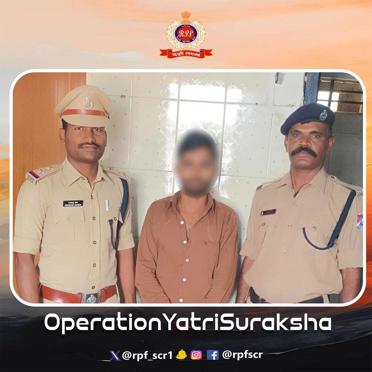 rpf_scr1 (@rpf_scr1) on Twitter photo A mobile theft offender was nabbed by #RPF #Tirupati at #Tirupati station, with the recovery of 03 stolen mobiles valued Rs.49,000/-.
#OperationYatriSuraksha.
<a href="/RPF_INDIA/">RPF INDIA</a> <a href="/SCRailwayIndia/">South Central Railway</a> <a href="/RailMinIndia/">Ministry of Railways</a> <a href="/rpfscrgtl1/">RPF Guntakal Div</a> <a href="/rpfpctpty/">RPF Post Tirupati</a> A mobile theft offender was nabbed by #RPF #Tirupati at #Tirupati station, with the recovery of 03 stolen mobiles valued Rs.49,000/-.
#OperationYatriSuraksha.
<a href="/RPF_INDIA/">RPF INDIA</a> <a href="/SCRailwayIndia/">South Central Railway</a> <a href="/RailMinIndia/">Ministry of Railways</a> <a href="/rpfscrgtl1/">RPF Guntakal Div</a> <a href="/rpfpctpty/">RPF Post Tirupati</a>