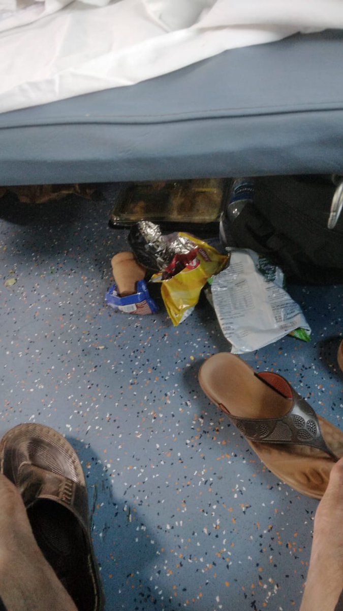 sid9798's tweet photo. @RailMinIndia @RailwaySeva traveling with pnr no. 8422327818. Train is too dirty. bathrooms r smelling. https://t.co/v2ZrLwpwl5