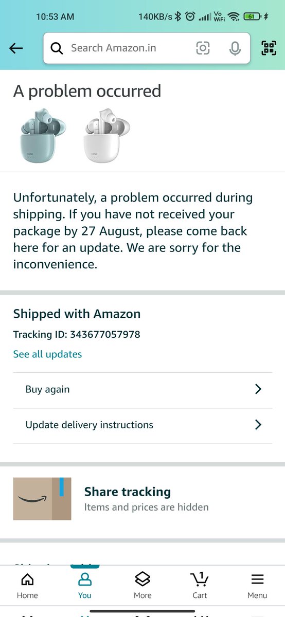 Reeshav0's tweet photo. @amazonIN I’ve ordered the product from your platform and every time it gets cancelled. This is beyond frustrating and causing major inconvenience! If this issue isn’t resolved soon, I may have to pursue damages for the time and stress caused.
@amazon @AmazonHelp https://t.co/E8rBeRRWg1