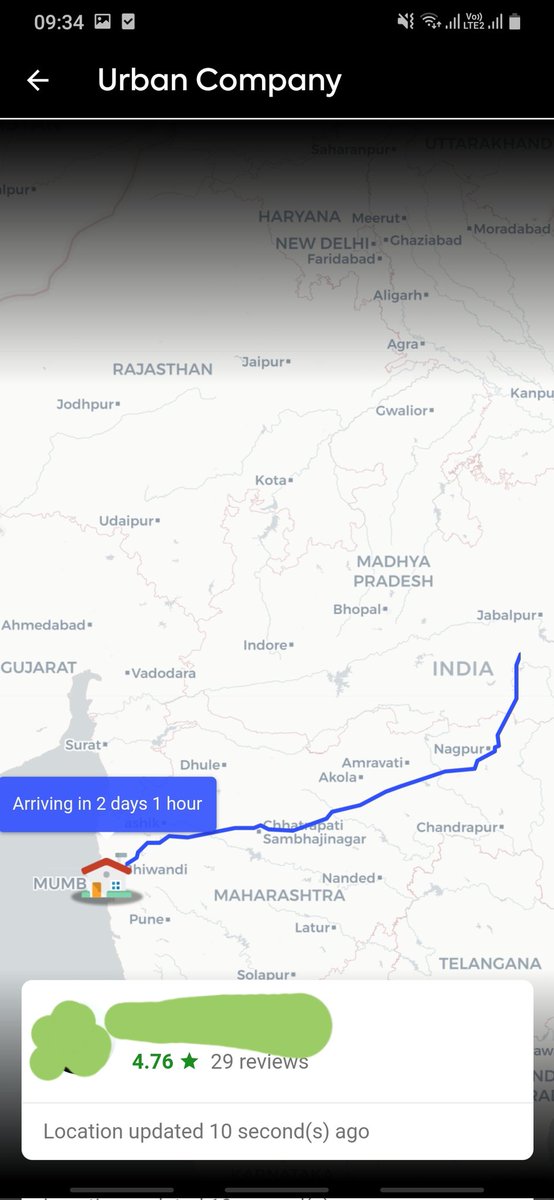 mrinalroushan's tweet photo. @urbancompany_UC Thank you for assigning professional 3500 KM away from my location for the job who will arrive in 2 days for today's service

And thanks to equally pathetic  customer service which confirms that professional is on way and will reach "On time" https://t.co/tujb6tmSkM