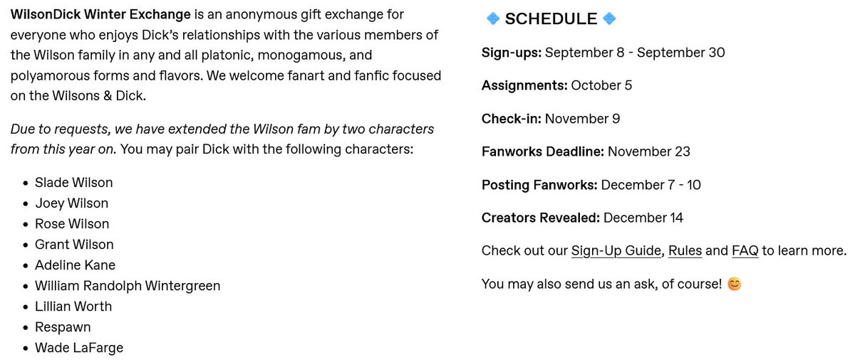 WilsonDickEXCH's tweet photo. We are just 14 days away from the start of the sign-up process for the #WilsonDick Winter Exchange.
Have you started drafting your requests & offers? 👀
#dickgrayson #wilsonfamily #sladick #joeydick #grantdick #rosedick #addiedick & more https://t.co/Eb9Pm7ObcI