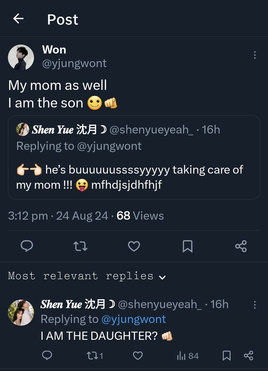 Them fighting while me snoozing. 

Me: I'm the only BIG BABY of your mom. 🙃

<a href="/yjungwont/">Won</a> <a href="/shenyueyeah_/">𝑺𝒉𝒆𝒏 𝒀𝒖𝒆 沈月 ☽</a>