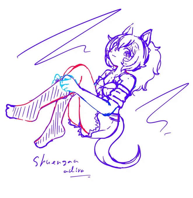 おきがえタイキさんのラフ、めっちゃ可愛く描けたから見て