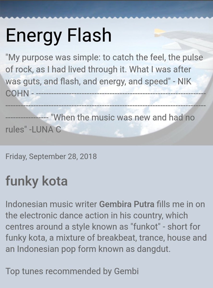 gembiraputra's tweet photo. Kinda late to discover that my all time favourite music writer @SimonRetromania features my recommendation on his blog Energy Flash. Cheers, Sir. 🙏🏽💫
https://t.co/oalvArLM4U
#funkot #globalbass https://t.co/ZjrJfhXBUO