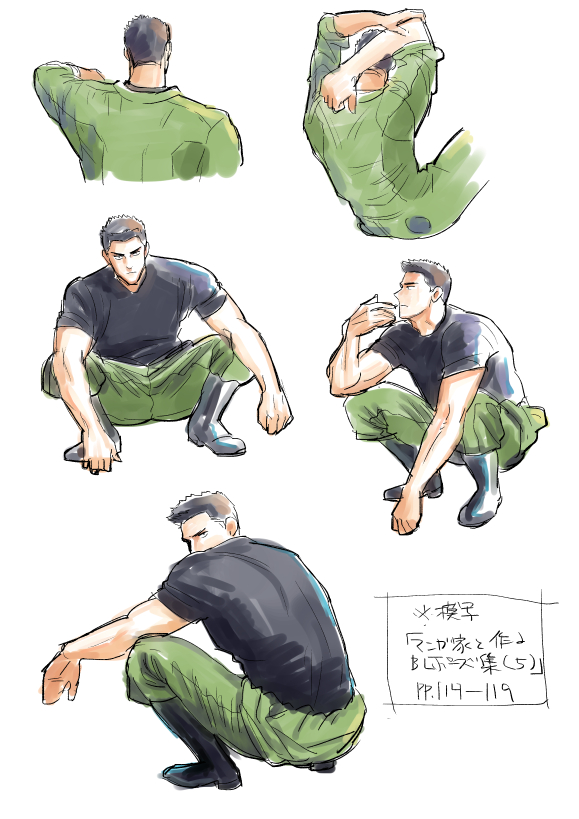 練習 なんか全裸とか褌とかしか描いたことなかったなって…(今更) 