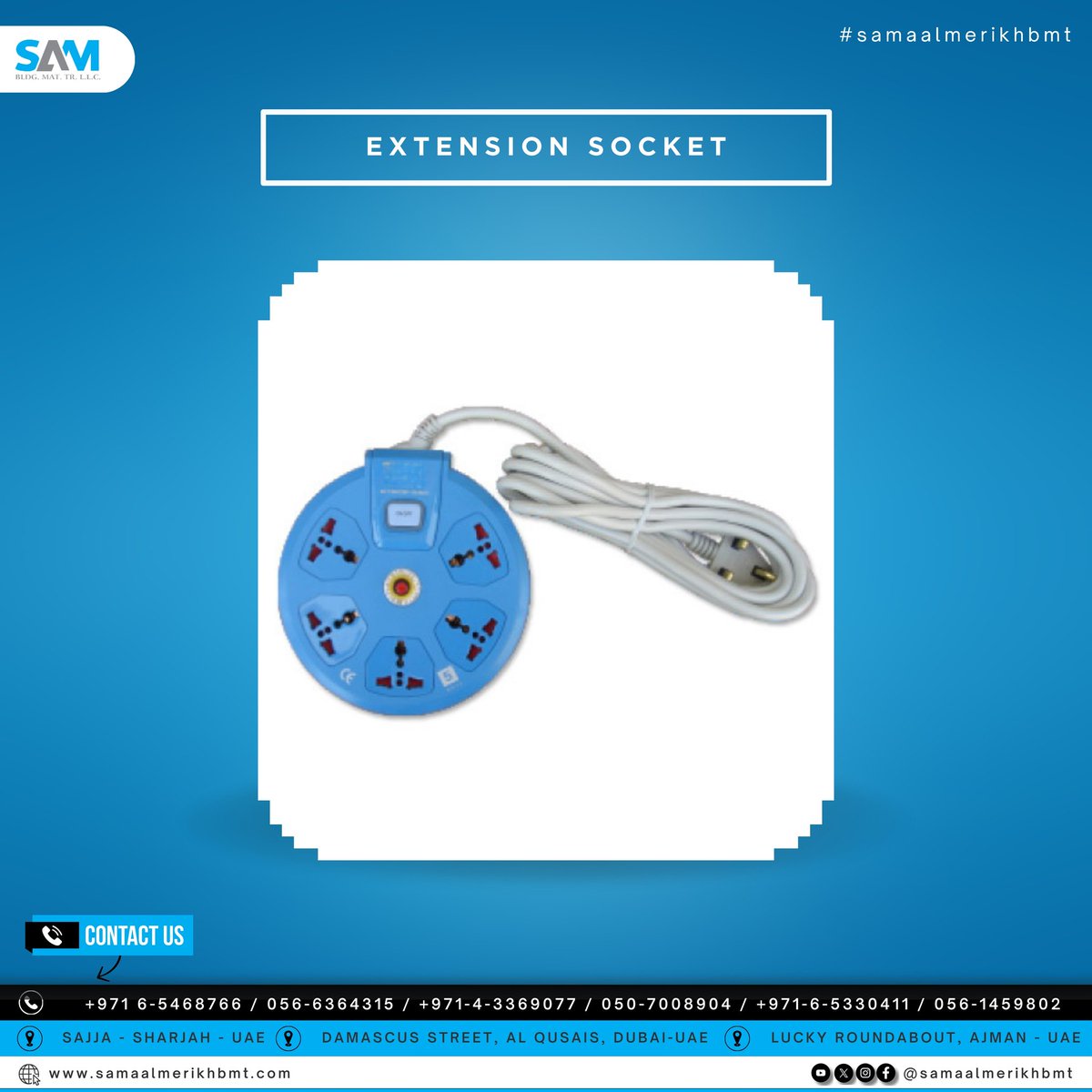 samaalmerikhbmt's tweet image. Power up all your devices with our reliable extension sockets! Perfect for home, office, or workshop use. Visit our shop today and stay connected! #extensionsocket #powerup #shopnow #qualityproducts #electricalsupplies #toolshop #homeessentials #buildingmaterials