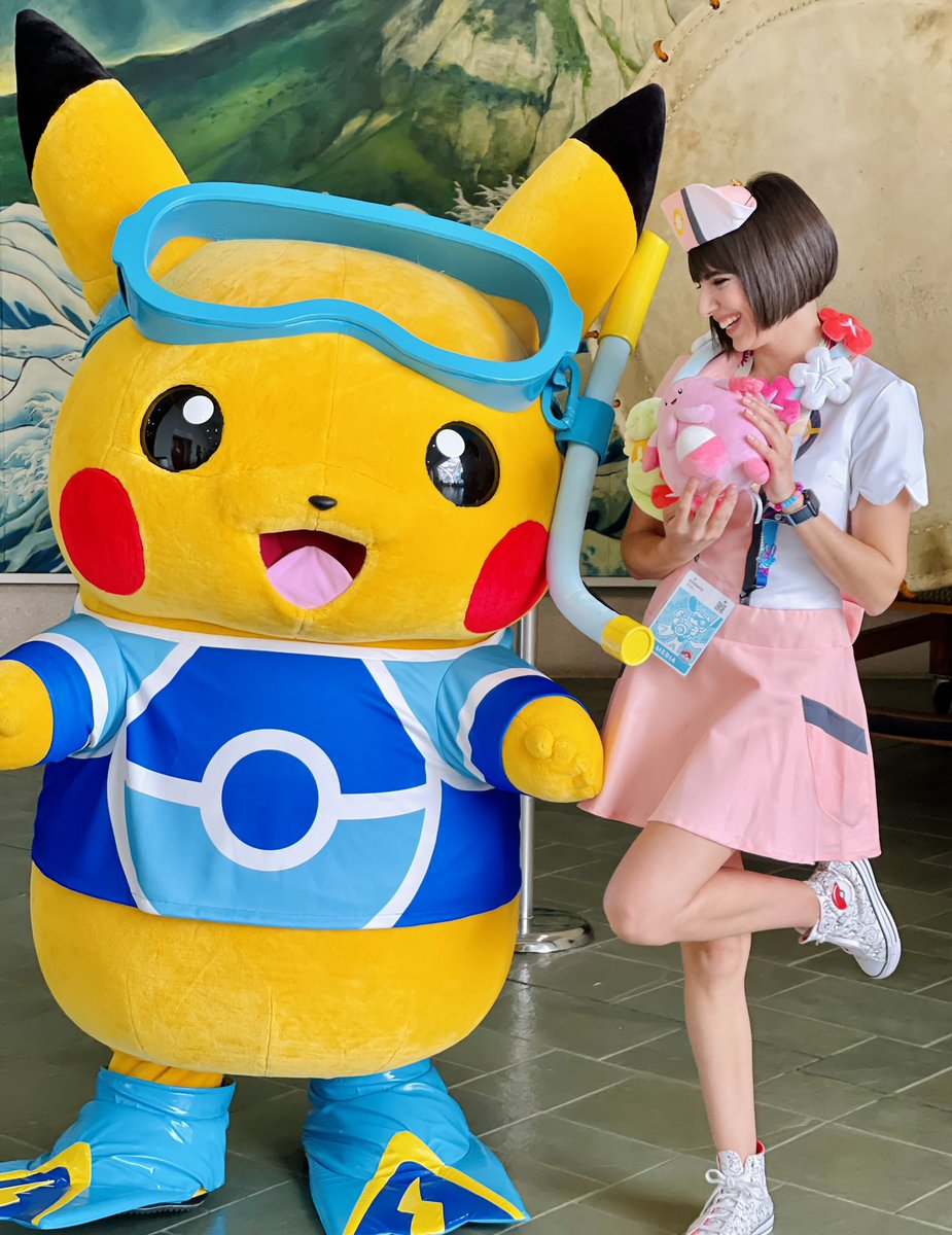 Kberrykimm's tweet image. I am BEAMING 🤩 with joy meeting Scuba Pikachu!! I’m so happy!! 🩵🤍💙⚡️🤿🫧😄 Thank you to The Pokémon Company International for this amazing opportunity 💛🩷 #freeaccess #PokemonWorlds