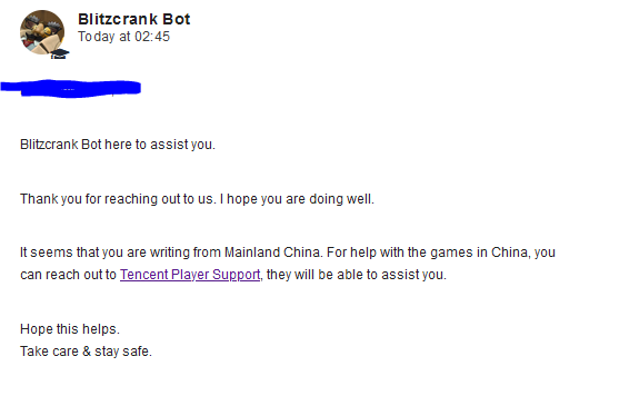 LBoogie0187's tweet photo. @riotgames I've been having issues for over a year with no solution. I cannot get ANY help because my tickets are being auto solved. I AM NOT IN CHINA. I cannot get ahold of anyone at support for help. PLEASE HELP. https://t.co/kBzZG6nCF1