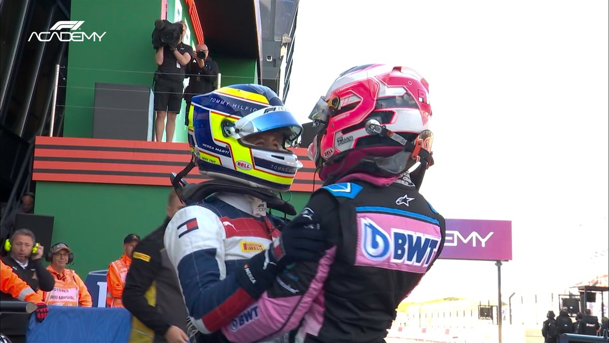 P1 🫂 P2 

Abbi Pulling and Nerea Martí celebrate another podium together 

#F1Academy #DutchGP