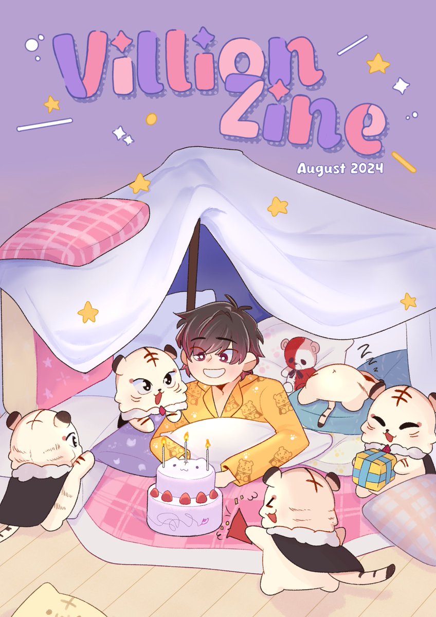 ververcord's tweet photo. Villionzine 2024: The Villionzine makes its return this year with another theme: "Our Cozy Kaichou"!
Featuring fanart, comics, papechou pics and the Ver Vermillion Content Survey Results!
Canva: https://t.co/C0v72yt0RV
PDF: https://t.co/BleOLUyJ2f
#VerCakeDay2024 #VVProject https://t.co/9ckDMXMJvQ