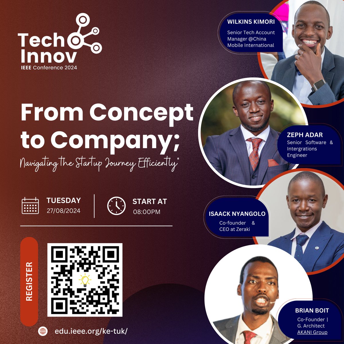 "Transform your ideas💡into a thriving business‼" 

Register here: events.vtools.ieee.org/event/register…
 
 📌Don't miss out‼ 

#IEEE #TUK #MUT #Engineering #Technology #Innovation #Conference #Kenya