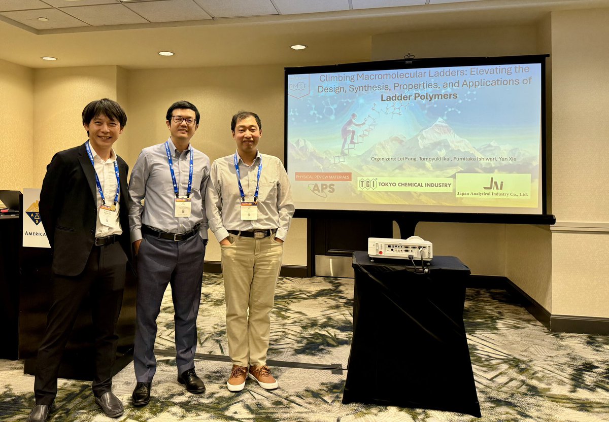 Fumitaka Ishiwari (@fishiwari) on Twitter photo We had wonderful symposium on “ladder polymers” at ACS fall meeting!! Thank you so much!
<a href="/TheFangGroup/">Lei Fang TAMU</a> <a href="/YanXiaLab/">Yan Xia</a> <a href="/TCI_J/">東京化成工業株式会社</a> We had wonderful symposium on “ladder polymers” at ACS fall meeting!! Thank you so much!
<a href="/TheFangGroup/">Lei Fang TAMU</a> <a href="/YanXiaLab/">Yan Xia</a> <a href="/TCI_J/">東京化成工業株式会社</a>