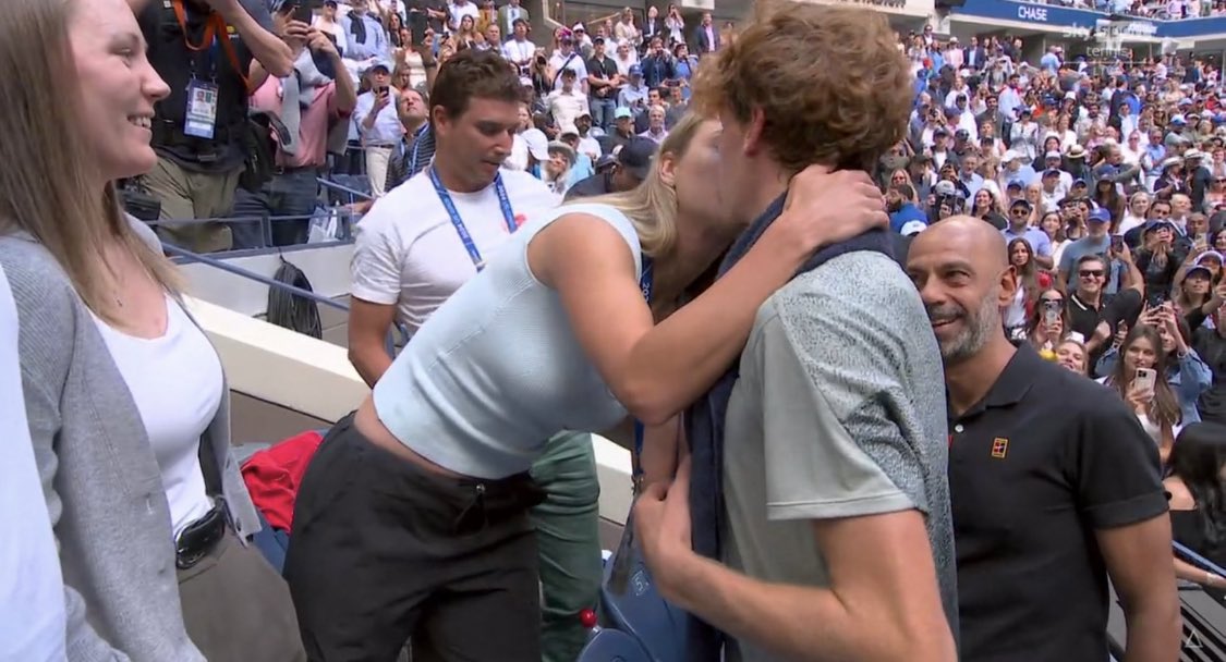 <a href="/NickKyrgios/">Nicholas Kyrgios</a> next time you interview Jannik, ask him what does Kalinskaya think of kissing 2x slam champions