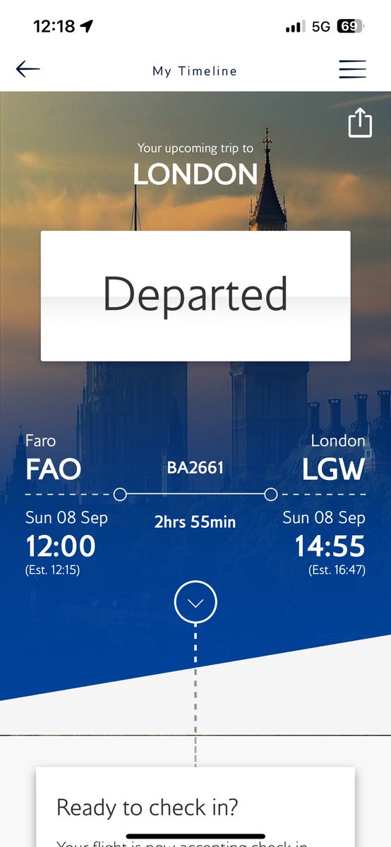 David Karlin (@davidkarlin) on Twitter photo OK, <a href="/British_Airways/">British Airways</a> or anyone involved with their app: please explain this screenshot, taken when I was still in the departure lounge at Faro. In particular, explain how it can say “on time” when the estimated arrival time is nearly two hours later than the schedule. OK, <a href="/British_Airways/">British Airways</a> or anyone involved with their app: please explain this screenshot, taken when I was still in the departure lounge at Faro. In particular, explain how it can say “on time” when the estimated arrival time is nearly two hours later than the schedule.