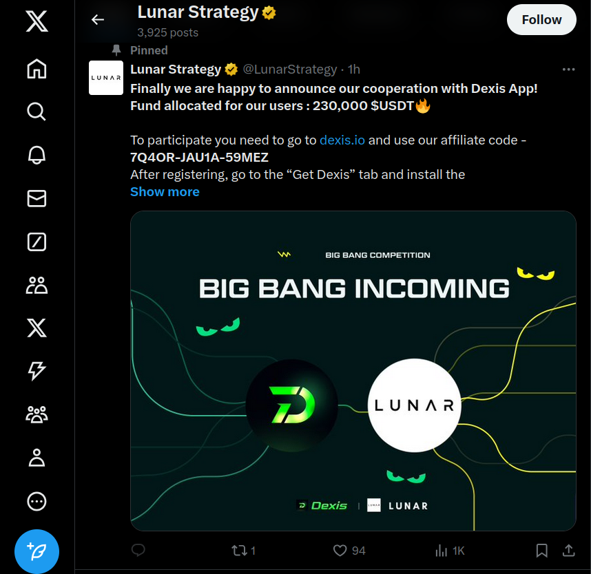 saxemberg's tweet photo. The DED X account is compromised, it seems related to the Lunar X account hack. The contract posted seems to be a honeypot. DO NOT INTERACT! @DotAntiscam https://t.co/MiPR7tOnAO